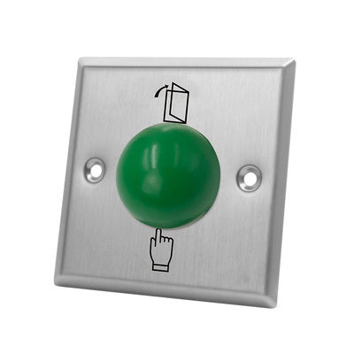 Heavy Duty Green Dome Exit Button , Square Size 3 * 3 Mushroom Push Button Switch