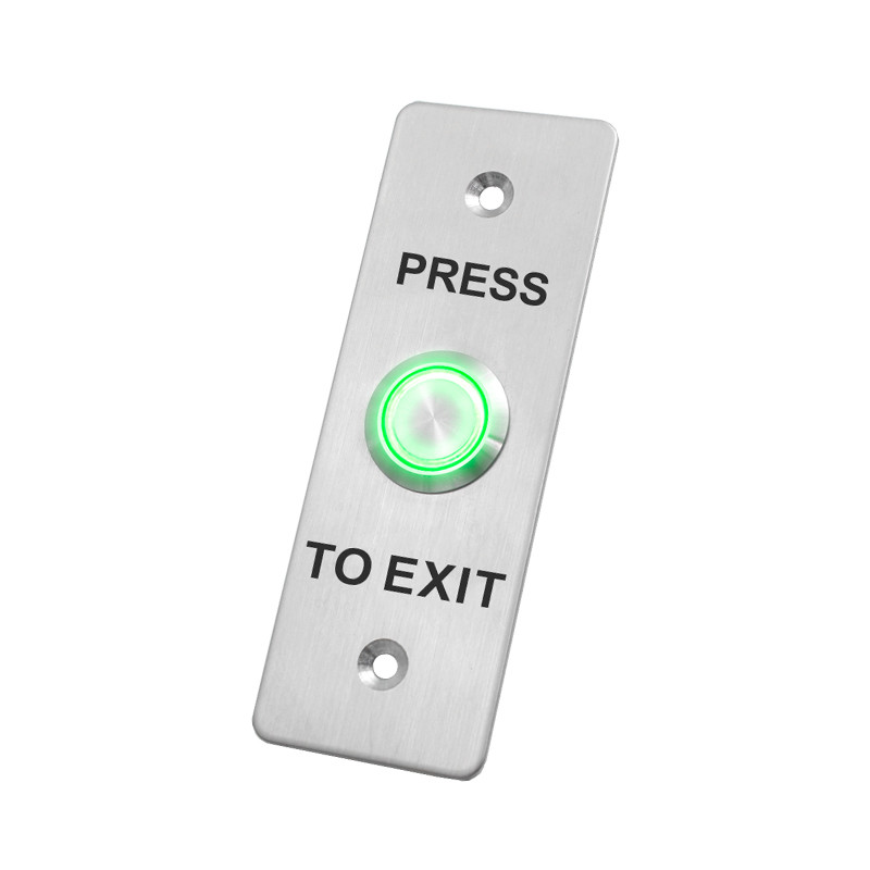 PRESS TO EXIT Screen 4 Pin Push Button Switch , 24V DC Small Momentary Push Button Switch